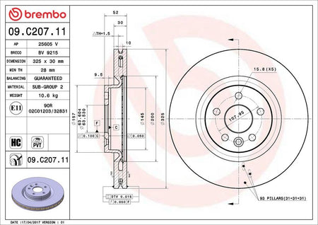 Brembo 09.C207.11 Brake Disc - 2