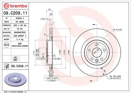 Brembo 09.C209.11 Brake Disc - 2