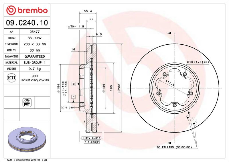 Brembo 09.C240.10 Brake Disc - 2