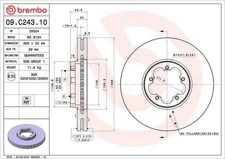 Brembo 09.C243.10 Brake Disc - 2