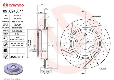 Brembo 09.C246.11 Brake Disc - 2