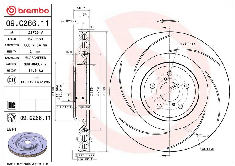 Brembo 09.C266.11 Brake Disc - 2