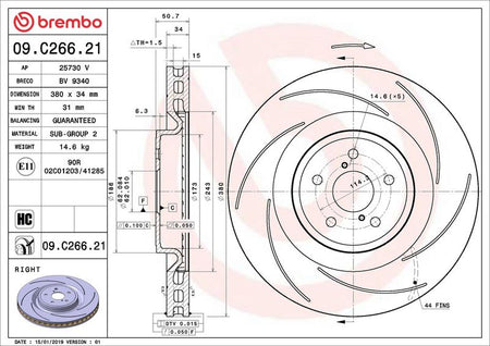 Brembo 09.C266.21 Brake Disc - 2