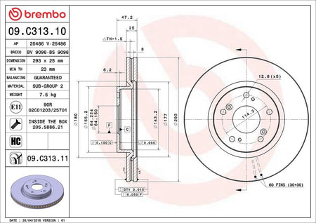 Brembo 09.C313.11 Brake Disc - 2