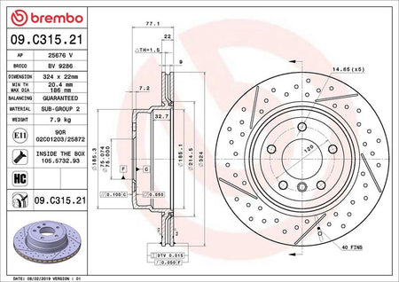 Brembo 09.C315.21 Brake Disc - 2