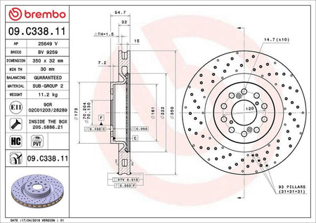 Brembo 09.C338.11 Brake Disc - 2
