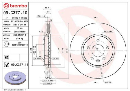 Brembo 09.C377.11 Brake Disc - 2