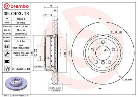 Brembo 09.C403.13 Brake Disc - 2