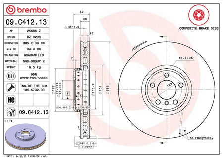 Brembo 09.C412.13 Brake Disc - 2