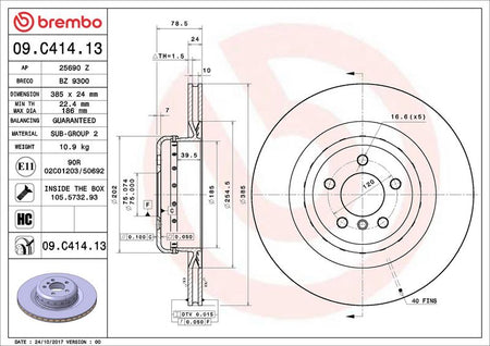 Brembo 09.C414.13 Brake Disc - 2