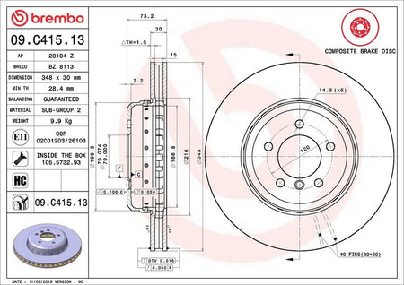 Brembo 09.C415.13 Brake Disc - 2