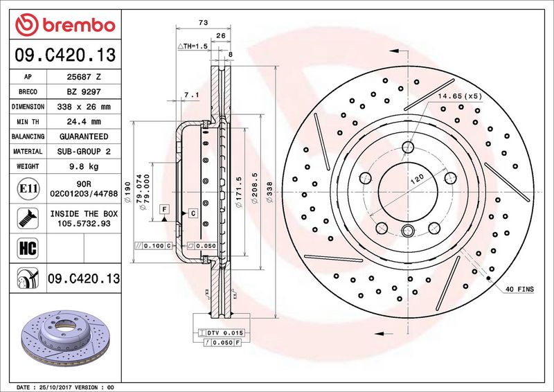 Brembo 09.C420.13 Brake Disc - 2