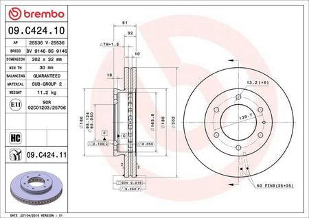 Brembo 09.C424.11 Brake Disc - 2