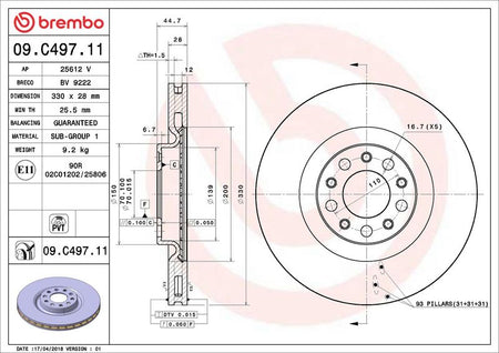 Brembo 09.C497.11 Brake Disc - 2