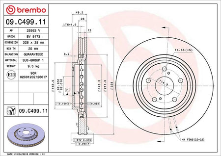 Brembo 09.C499.11 Brake Disc - 2