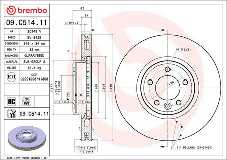Brembo 09.C514.11 Brake Disc - 2