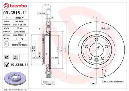 Brembo 09.C515.11 Brake Disc - 2
