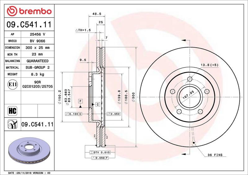 Brembo 09.C541.11 Brake Disc - 2