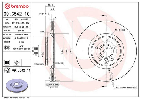 Brembo 09.C542.11 Brake Disc - 2
