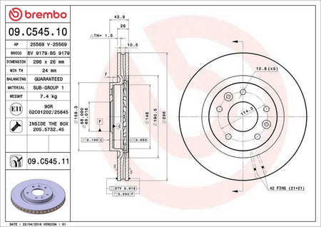 Brembo 09.C545.11 Brake Disc - 2