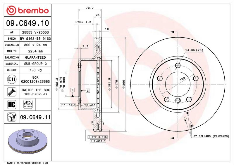 Brembo 09.C649.11 Brake Disc - 2