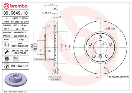 Brembo 09.C649.11 Brake Disc - 2