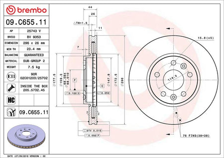 Brembo 09.C655.11 Brake Disc - 2