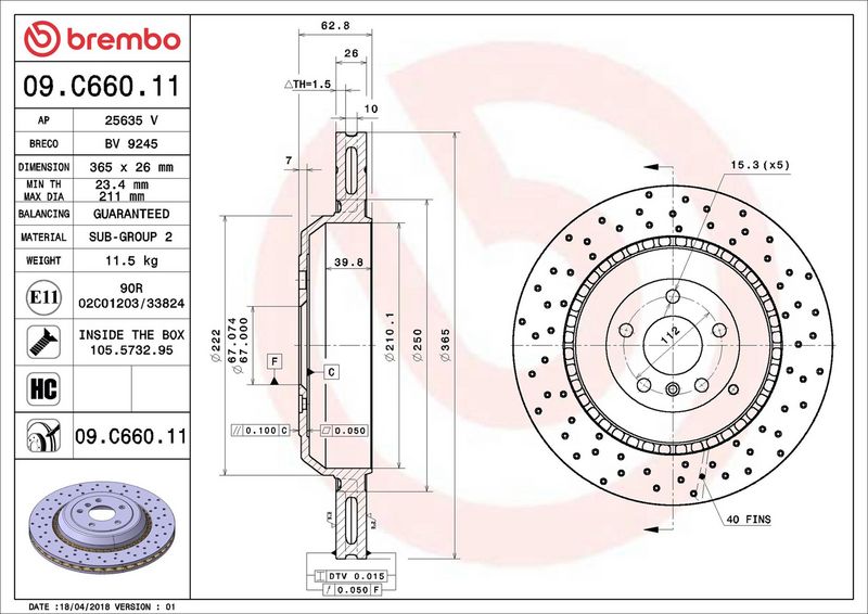 Brembo 09.C660.11 Brake Disc - 2