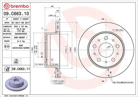Brembo 09.C663.11 Brake Disc - 2