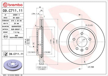 Brembo 09.C711.11 Brake Disc - 2