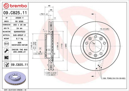 Brembo 09.C825.11 Brake Disc - 2