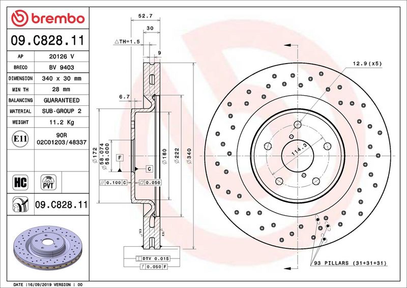 Brembo 09.C828.11 Brake Disc - 2