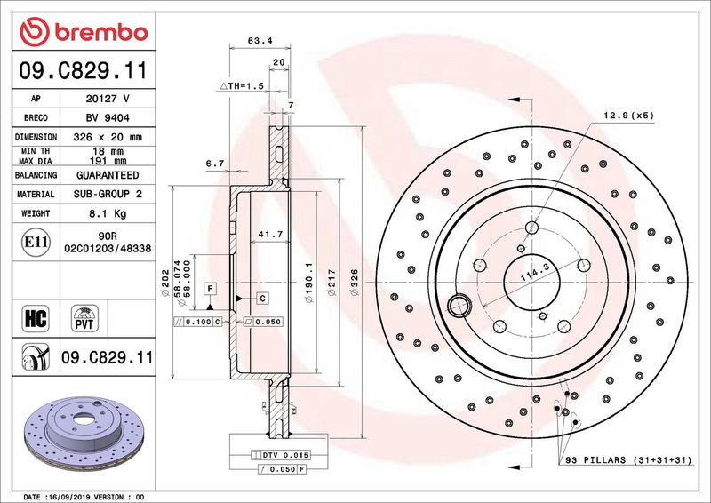 Brembo 09.C829.11 Brake Disc - 2