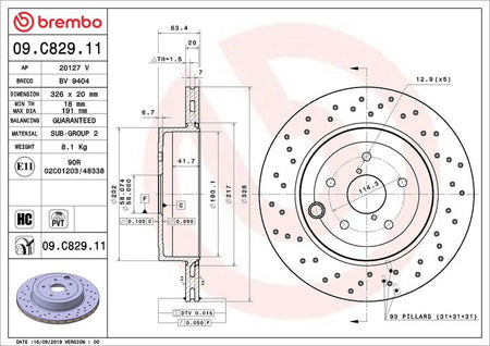 Brembo 09.C829.11 Brake Disc - 2