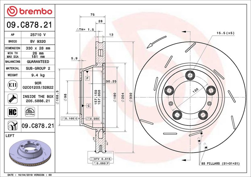 Brembo 09.C878.21 Brake Disc - 2