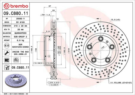 Brembo 09.C880.11 Brake Disc - 2