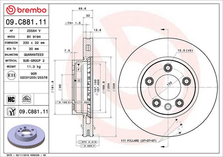 Brembo 09.C881.11 Brake Disc - 2