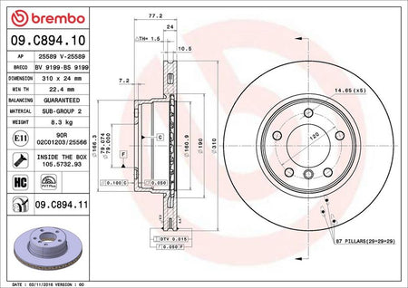 Brembo 09.C894.11 Brake Disc - 2