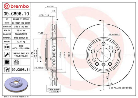 Brembo 09.C896.11 Brake Disc - 2