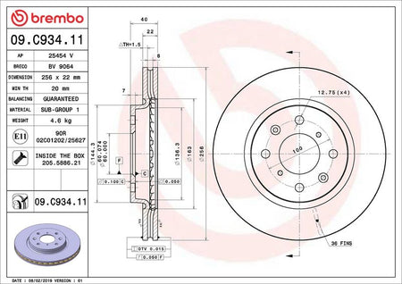 Brembo 09.C934.11 Brake Disc - 2