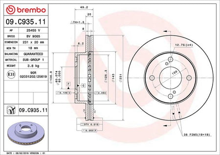 Brembo 09.C935.11 Brake Disc - 2