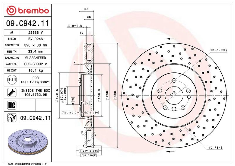 Brembo 09.C942.11 Brake Disc - 2