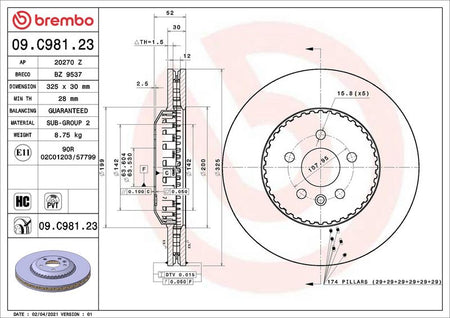 Brembo 09.C981.23 Brake Disc - 2