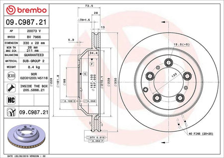 Brembo 09.C987.21 Brake Disc - 2