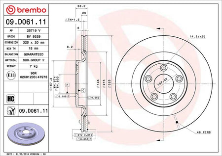Brembo 09.D061.11 Brake Disc - 2