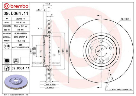 Brembo 09.D064.11 Brake Disc - 2