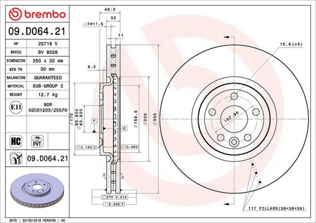 Brembo 09.D064.21 Brake Disc - 2
