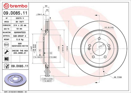 Brembo 09.D085.11 Brake Disc - 2