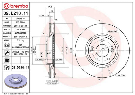 Brembo 09.D210.11 Brake Disc - 2