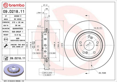 Brembo 09.D218.11 Brake Disc - 2